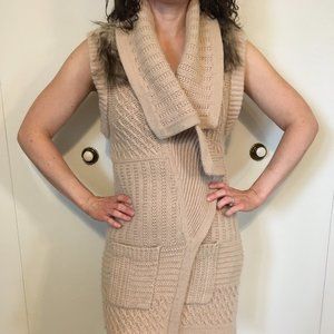 camel sleeveless open Ann Taylor sweater (XS)